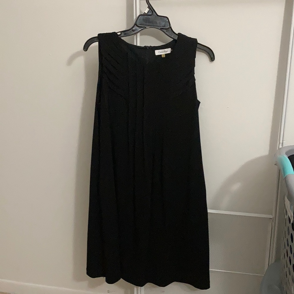 Calvin Klein Black Pleated Dress